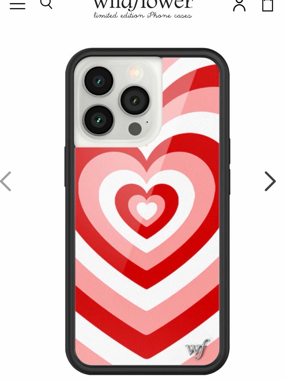 Wildflowers Red & Pink Heart iPhone 15 Case
